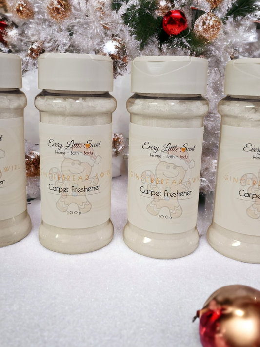 100g shaker tub  of carpet freshener available in a variety of scents