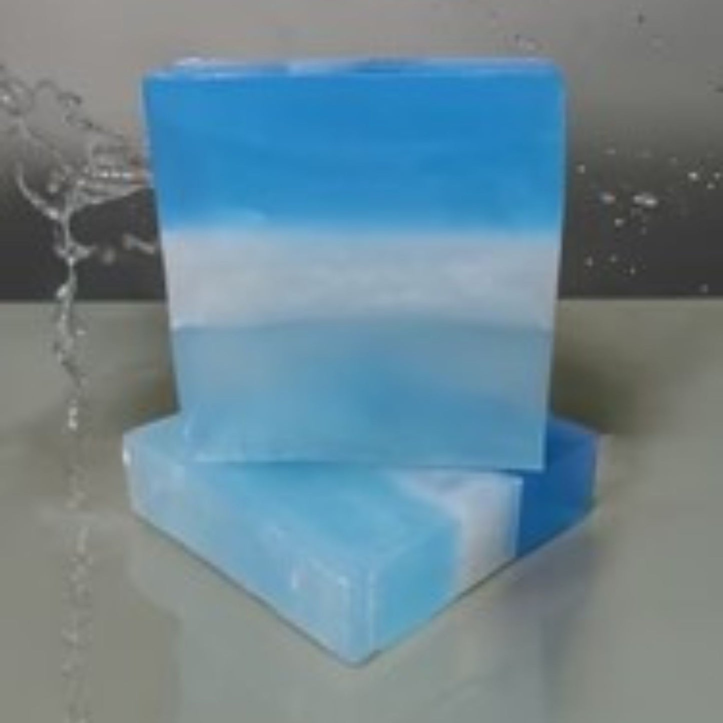 Luxury Men's Blue Man Soap Bar in shades of blue and white