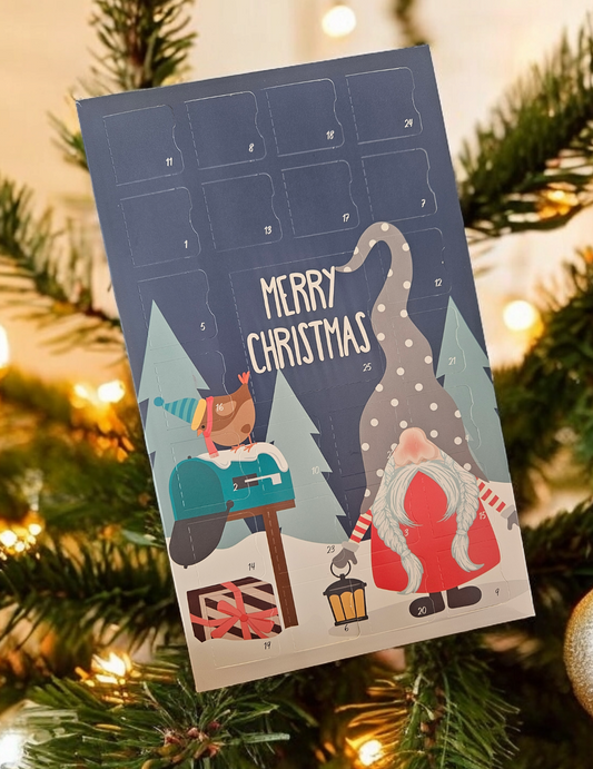 Gonk themed 25 day wax melt advent calendar highly scented, amazing aromas for Christmas.