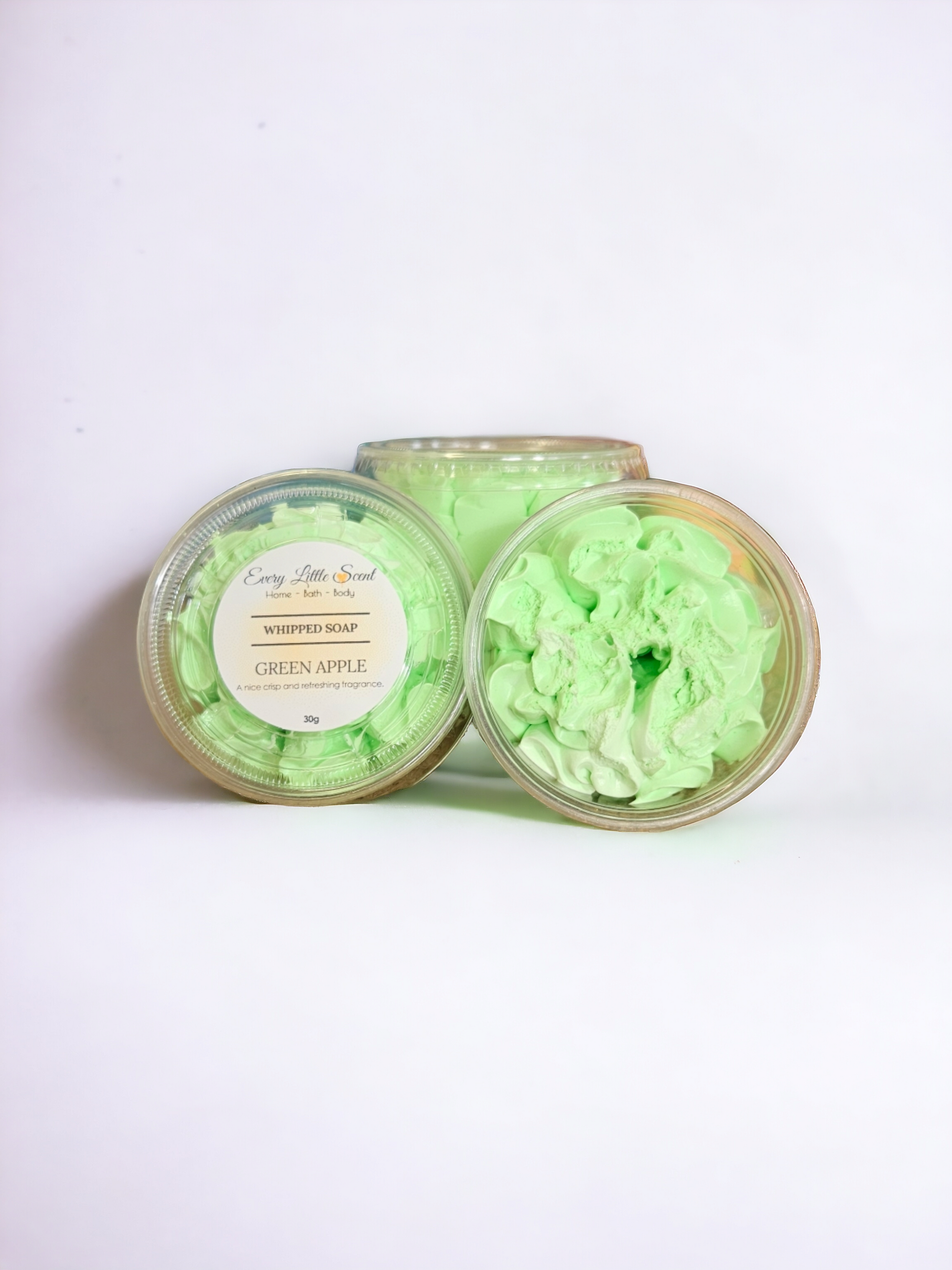 30g pot of green apple whipped soap 