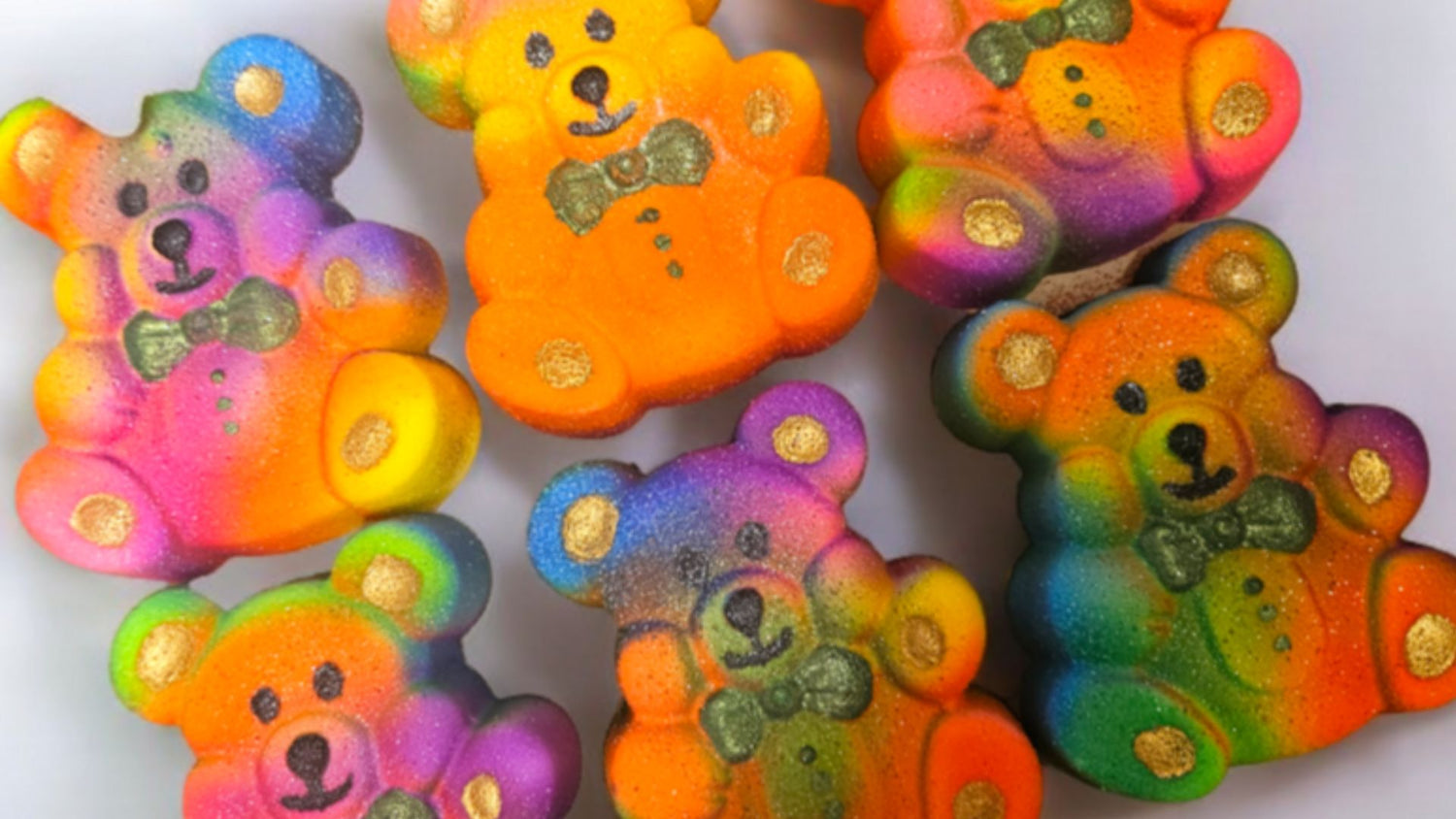 Every Little Scent"s handmade and painted colourful highly fragranced foaming bath bombs 