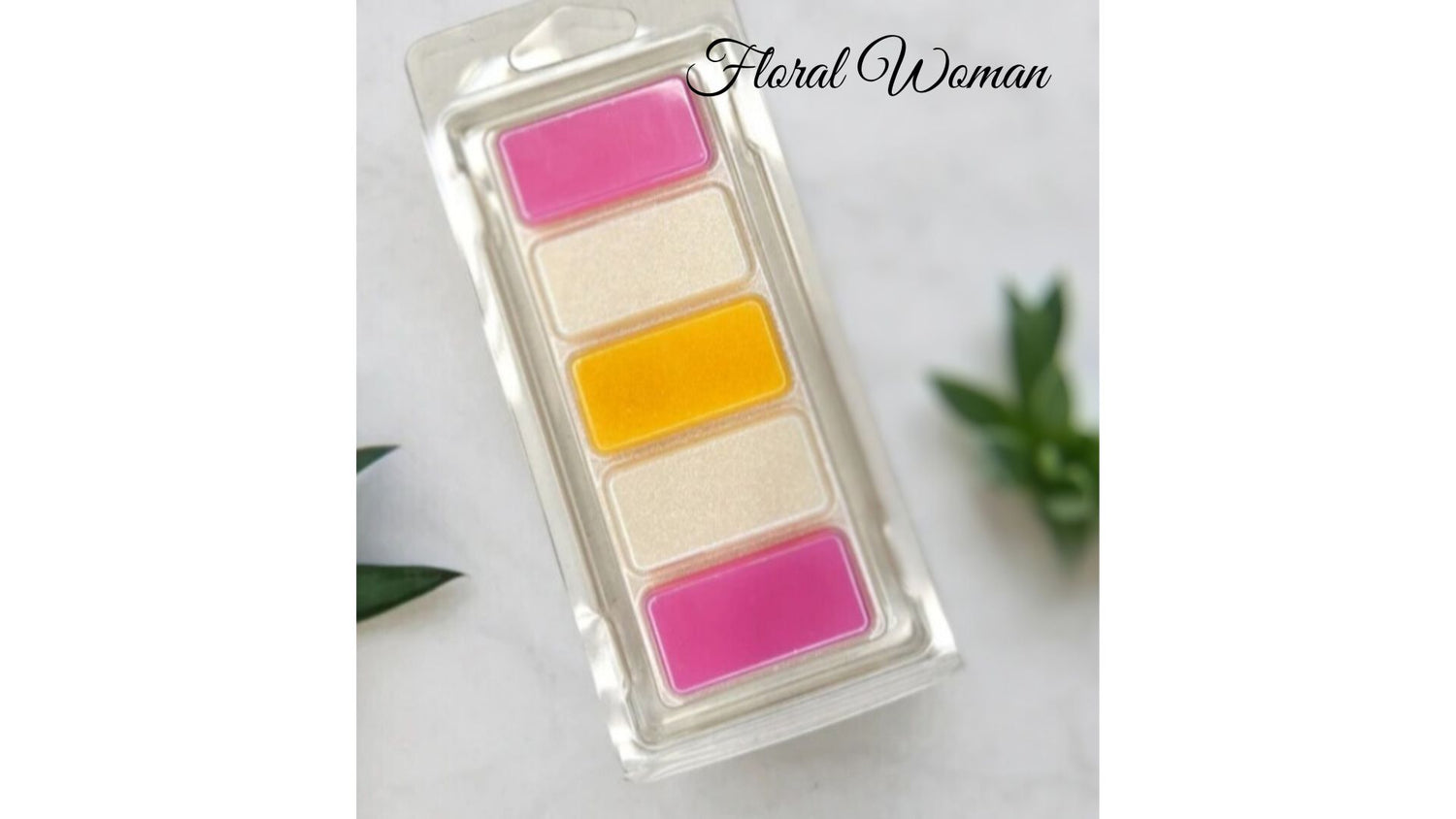 Luxury, highly scented soya wax melt snap bar, this is floral woman which is similar in style to a famous women's perfume* vegan friendly and cruelty free. In white, pink and yellow design