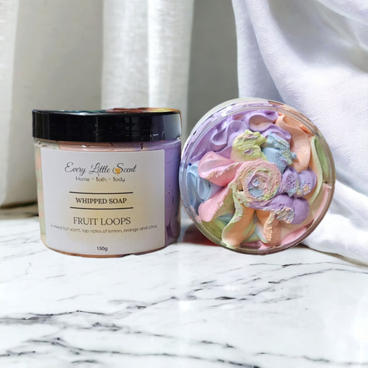 Fruit Loops Whipped Soap I a 150g pot, I the colours of mixed pastel