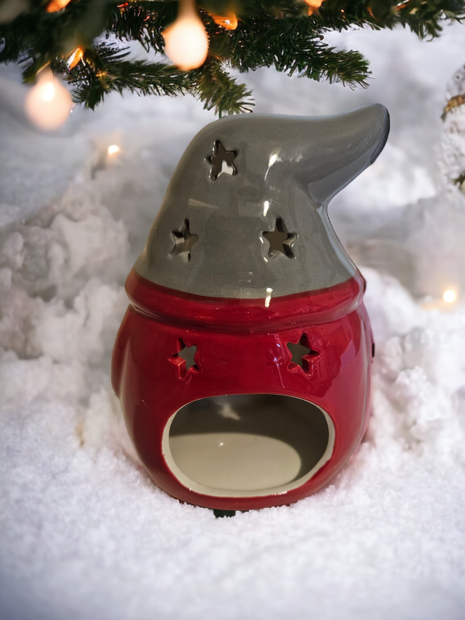 This amazingly red and grey gonk could be used all year round and looks great as just an ornament 