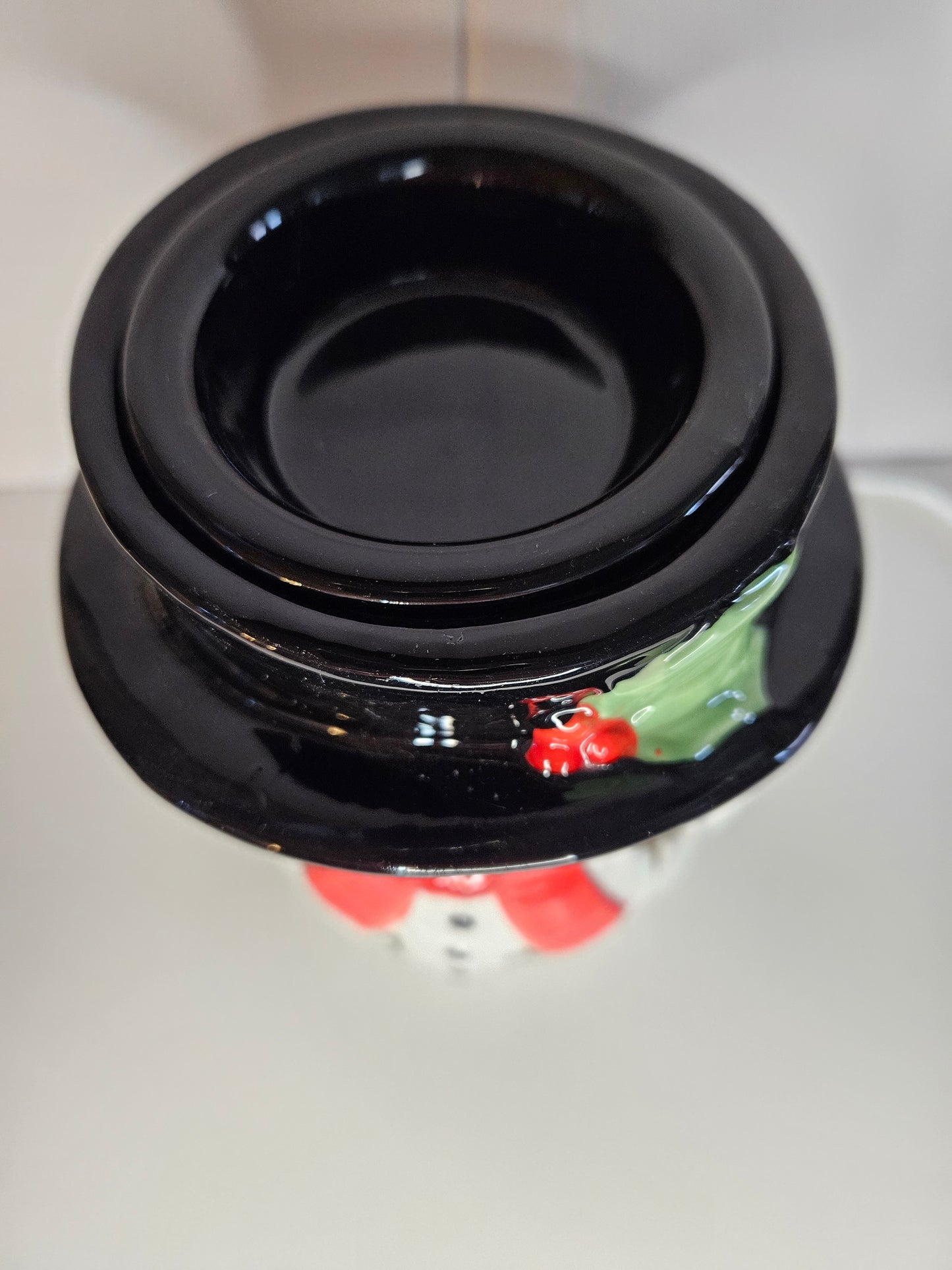 Wax or oil placement of hat view for the electric snowman warmer