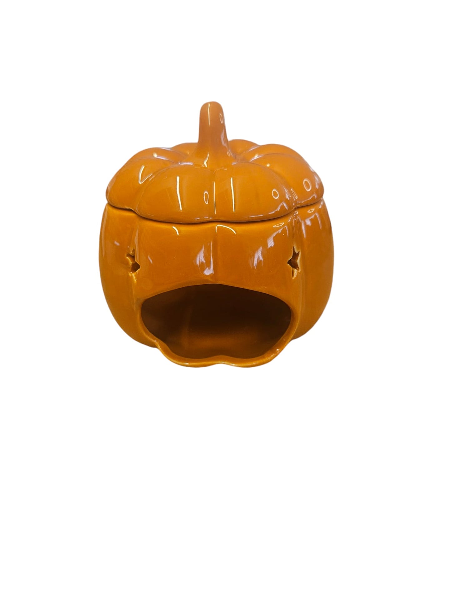 Lidded pumpkin oil burner/warmer /wax melter 