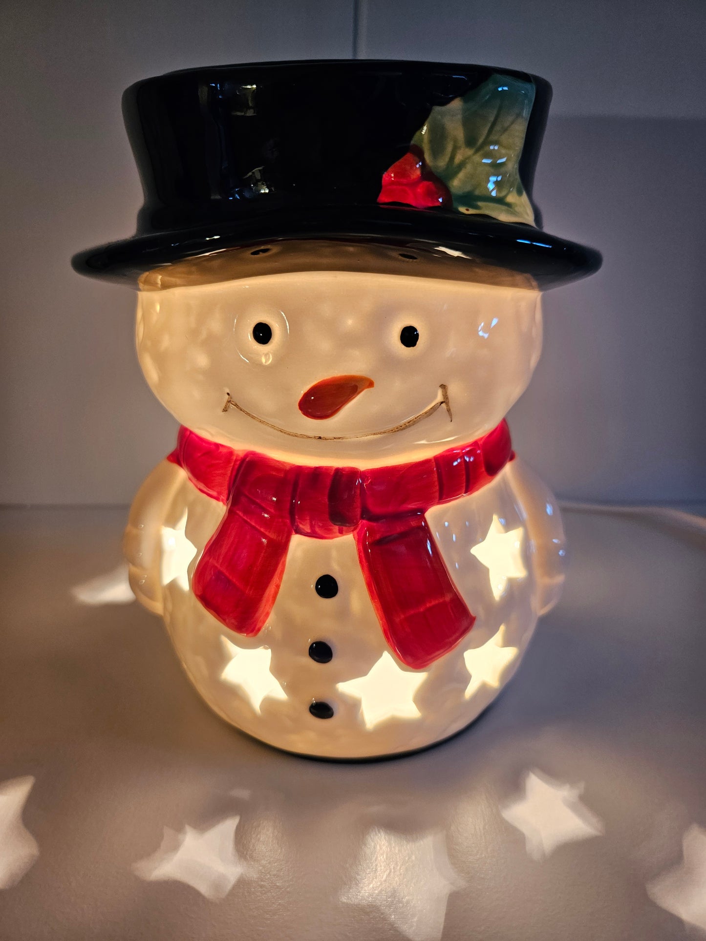 Snowman light up electric wax or oil warmer