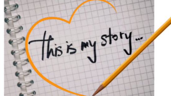 This is my story of how Every Little Scent began. Pencil drawing an orange love hear with how it all began written in the middle set on lined paper